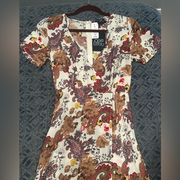 FALL Wedding Guest Dress. One Way LF Pattern Formal Maxi Dress with Slit NWT - Picture 2 of 9